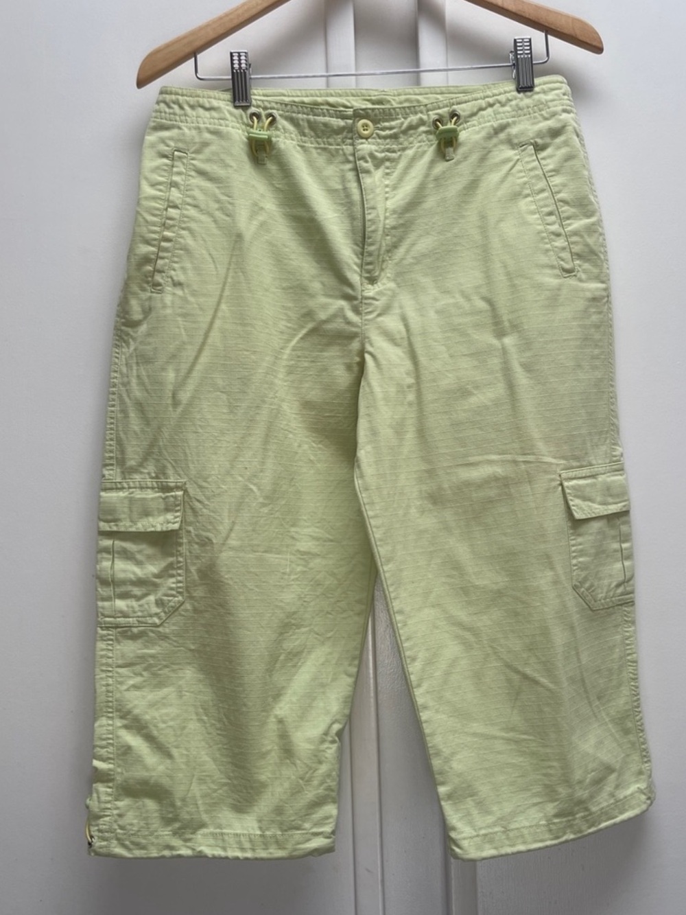 VTG 90s Carolina Blues Sage Green Cotton Cargo Drawstring Pants Womens Size 12